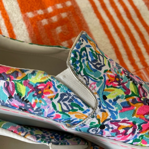 Lilly Pulitzer Julie Sneaker Amalfi Blue Alligator Isle - Picture 10 of 12